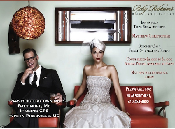 Matthew Christopher Trunk Show | October 7,8,9. Desktop Image