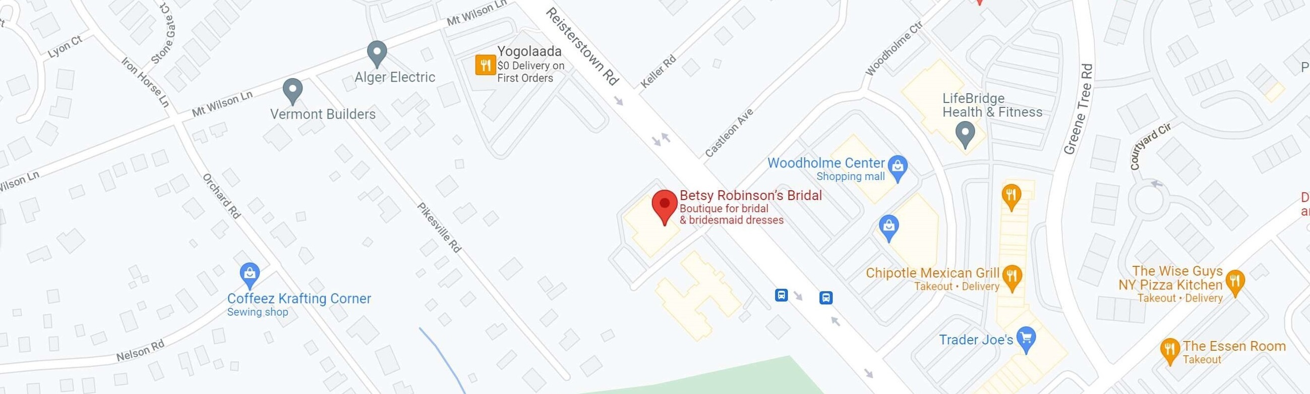 Betsy Robinson's Bridal Collection location